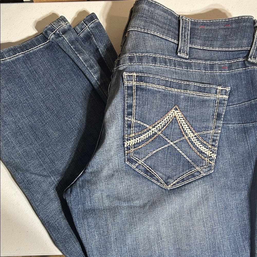 Ariat Women's Boot Cut Jeans Blue Denim with Contrast Stitching